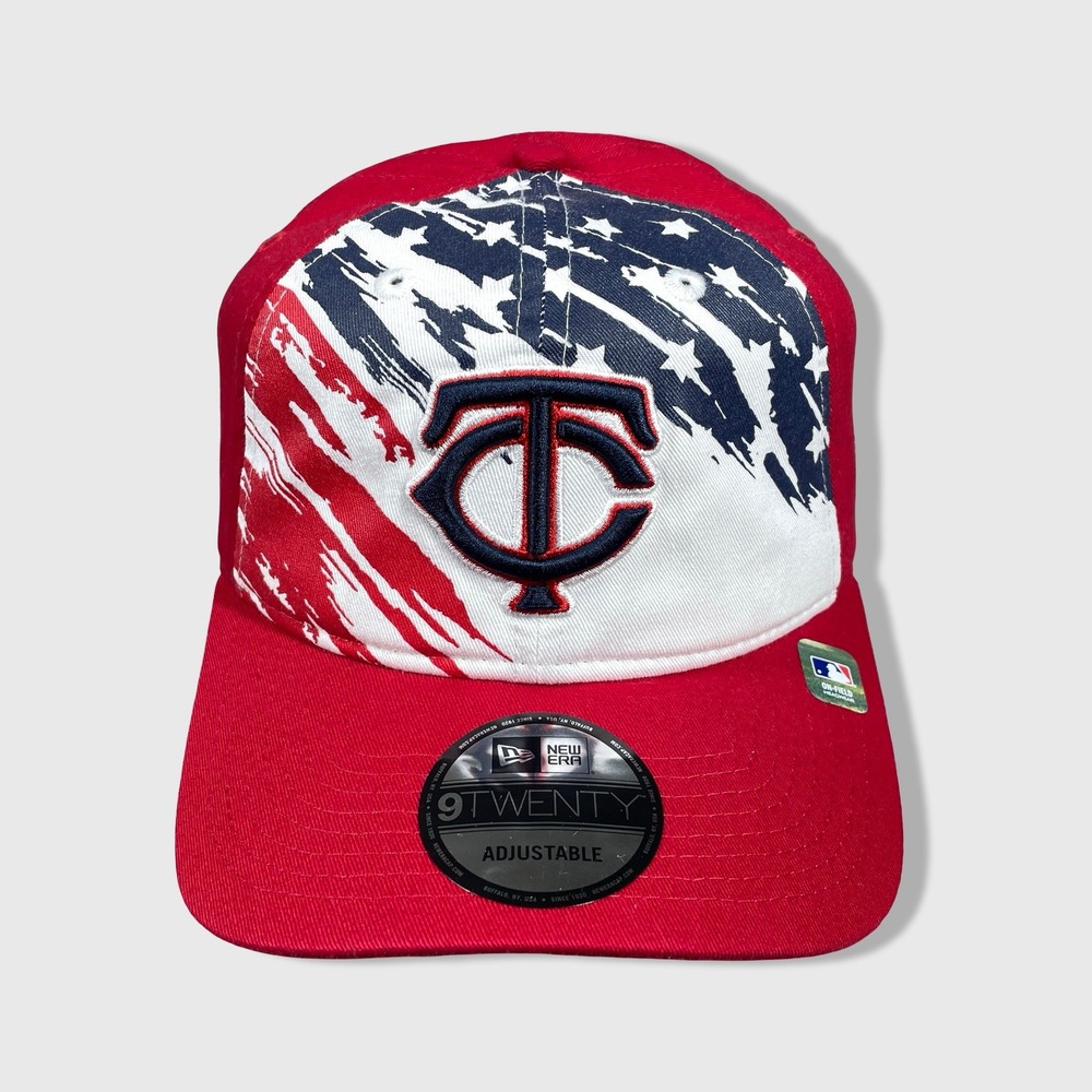 New Era Minnesota Twins Hat Men OS Red July 4th Stars Stripes 9TWENTY Adjustable